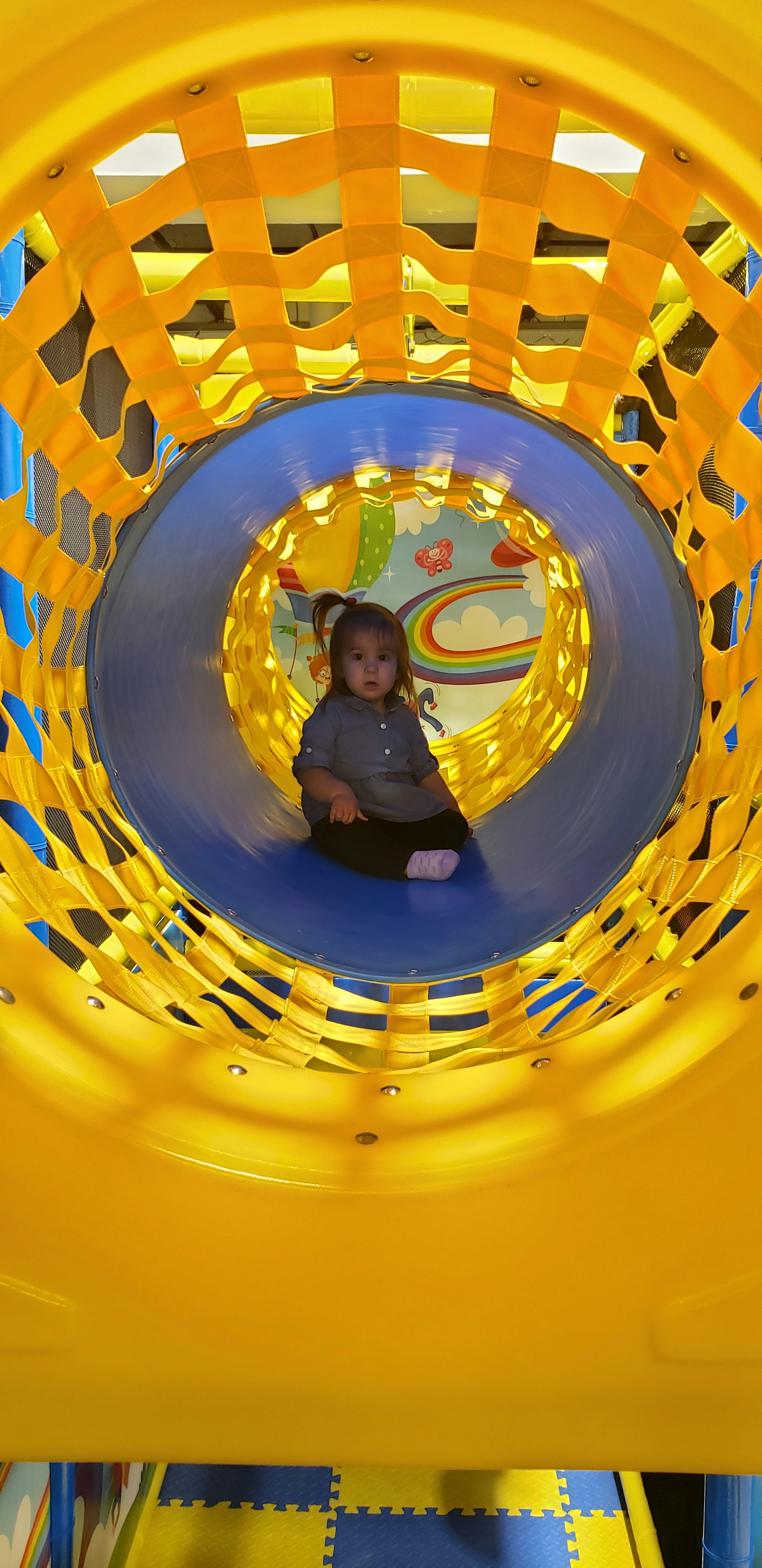 Inside view of the tunnel in the play structure